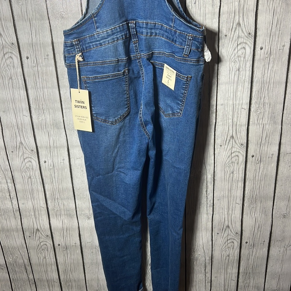 Twiin sisters denim overalls size Large - Picture 12 of 14